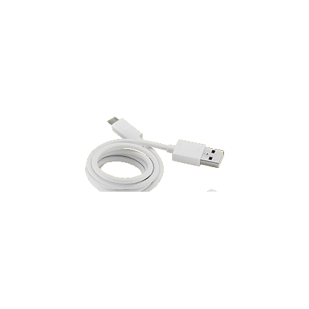 Cabo USB branco enrolado