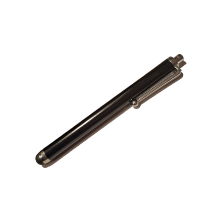Caneta touch preta com ponta de borracha