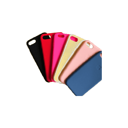 Leque de capas de silicone em preto, vermelho, bege, rosa e azul